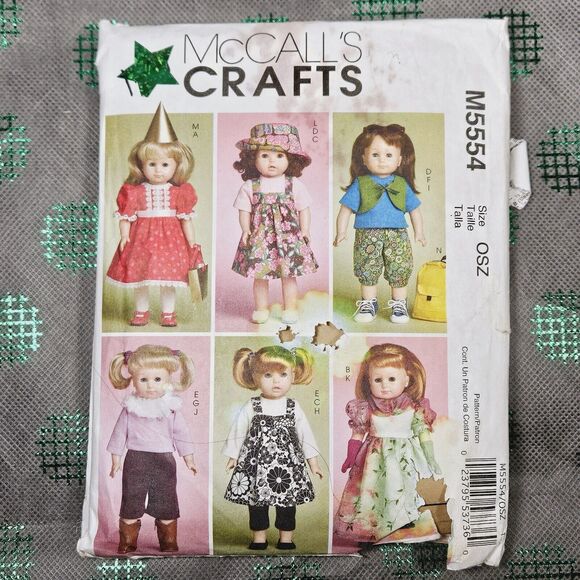 McCall's M5554 Pattern 18 Inch American Girl Doll Clothes Evening Gown Dress Hat - Picture 7 of 7
